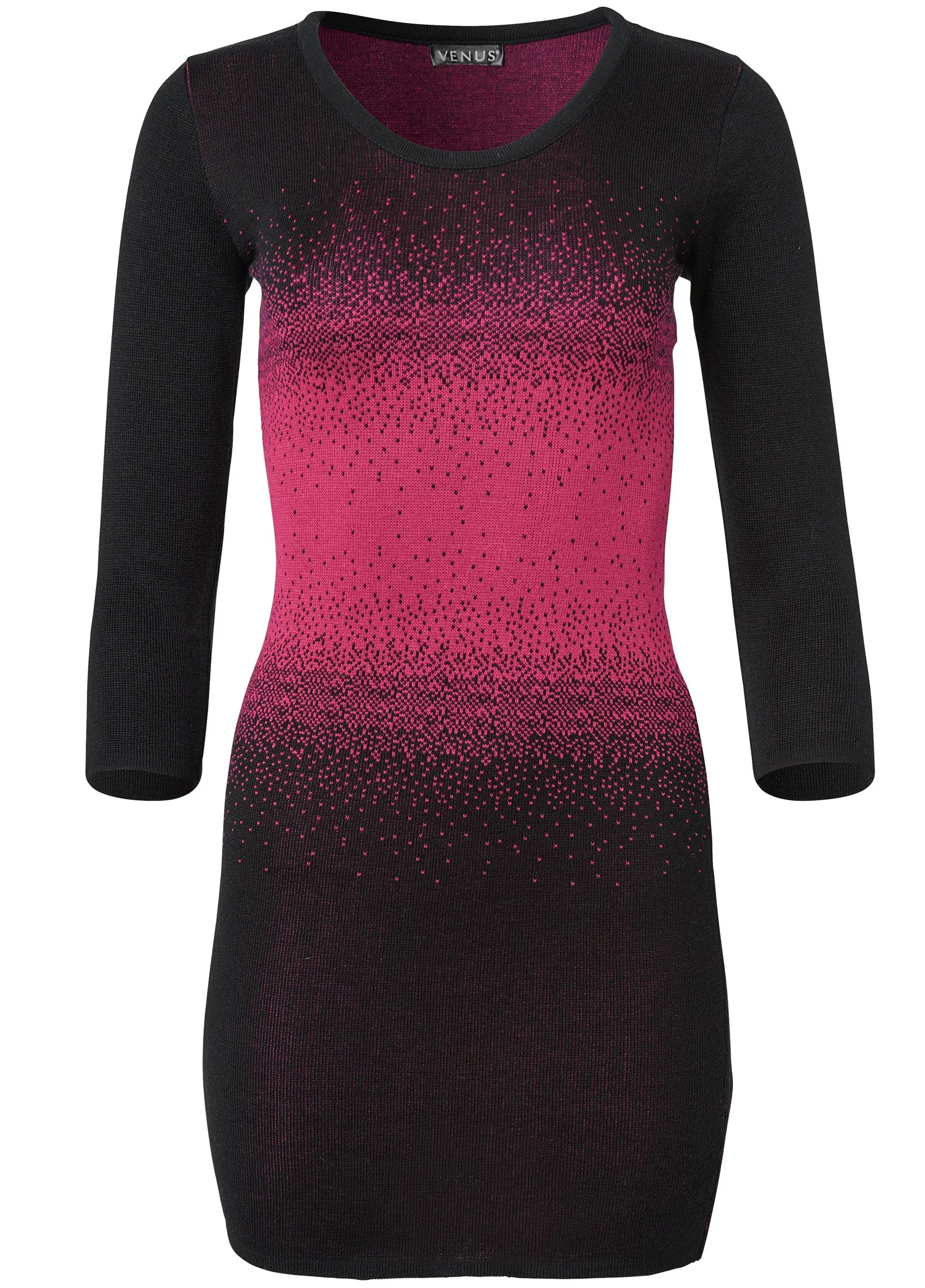 Ombre Sweater Dress - Black & Pink