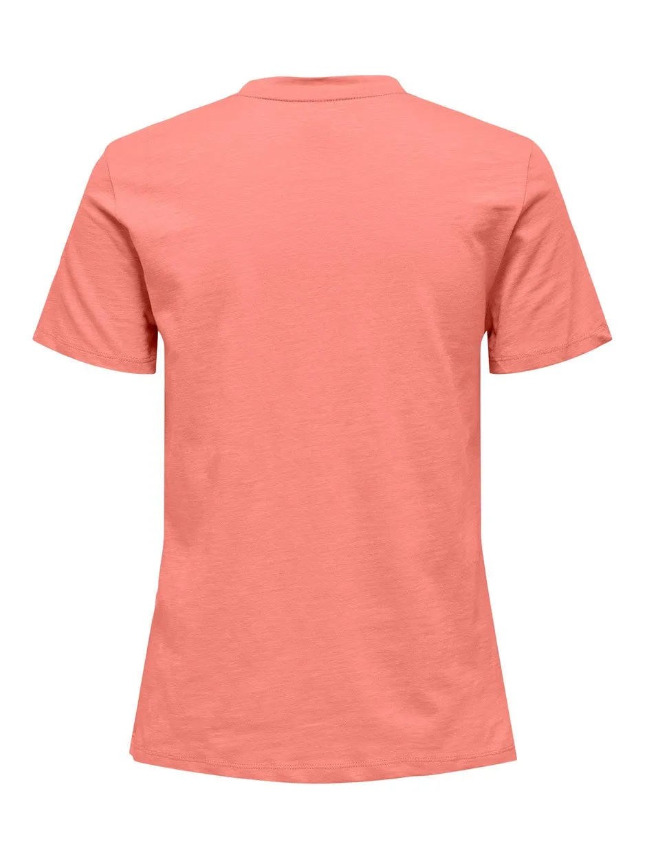 Onlfelia Reg S/s Palm Tiger Top Box - Zalm/peach