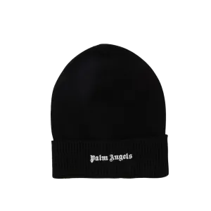 Palm Angels Logo Knit Beanie Black