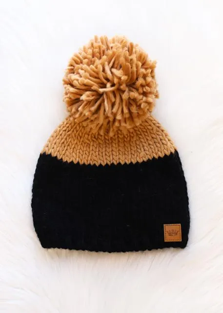 PANACHE BLACK/CAMEL BLOCK HAT