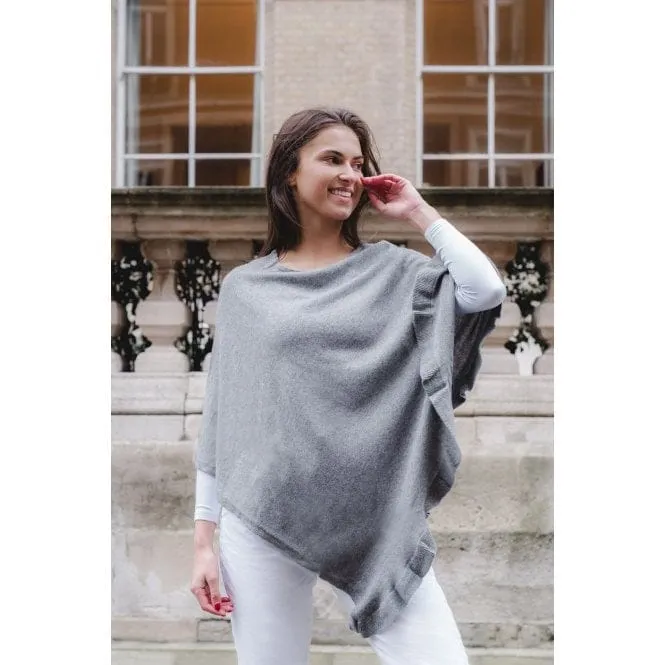 Park Lane Cashmere Mix Poncho Slate Grey