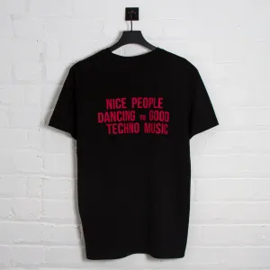 Peoples Techno Back Print - Tshirt - Black