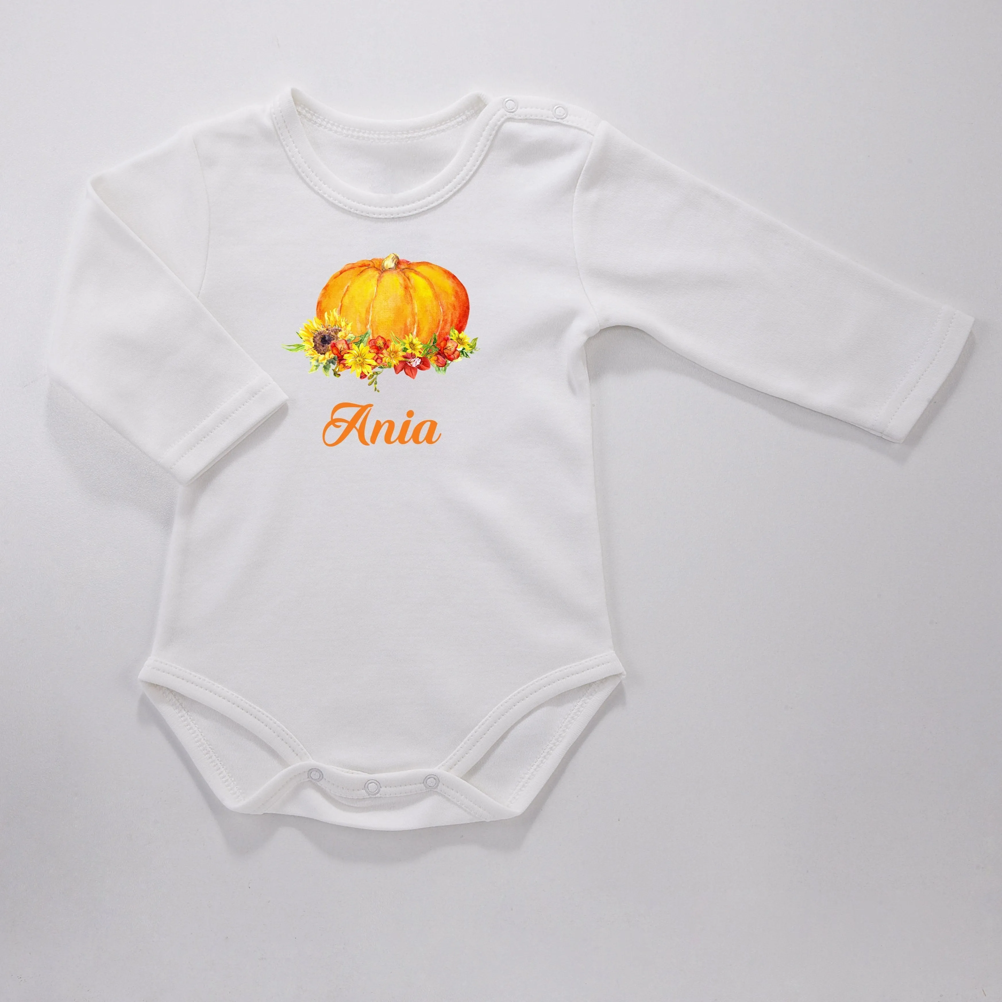 Personalised Baby Bodysuit - Pumpkin