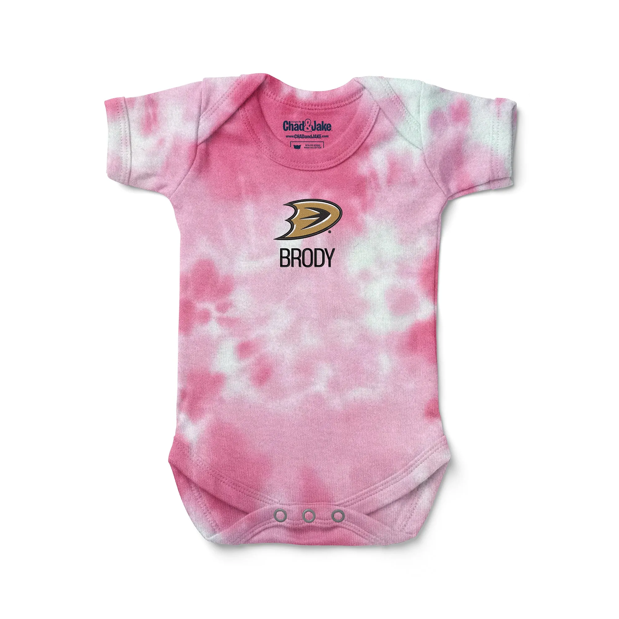 Personalized Anaheim Ducks Secondary Tie Dye Bodysuit