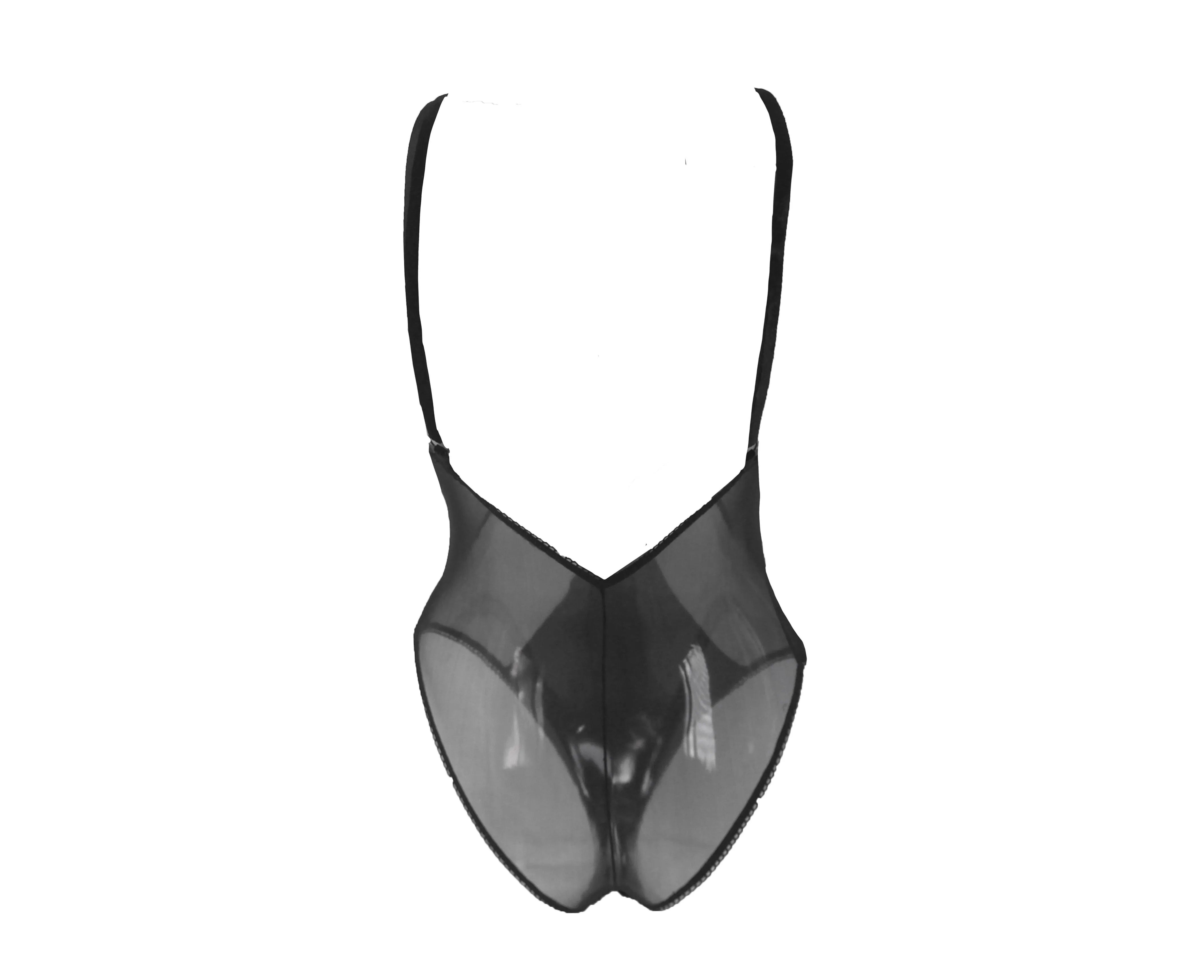 Pomegranate Love Black Velvet and Tulle Cut Out Bodysuit