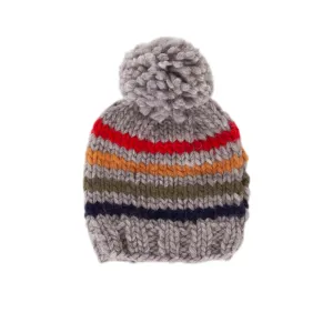 Rainbow Stripe Beanie Grey