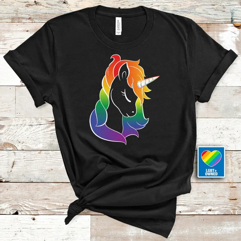 Rainbow Unicorn T-Shirt, Gay Pride LGBTQ Present, Pride Shirt, Rainbow T Shirt, LGBT Pride Shirt