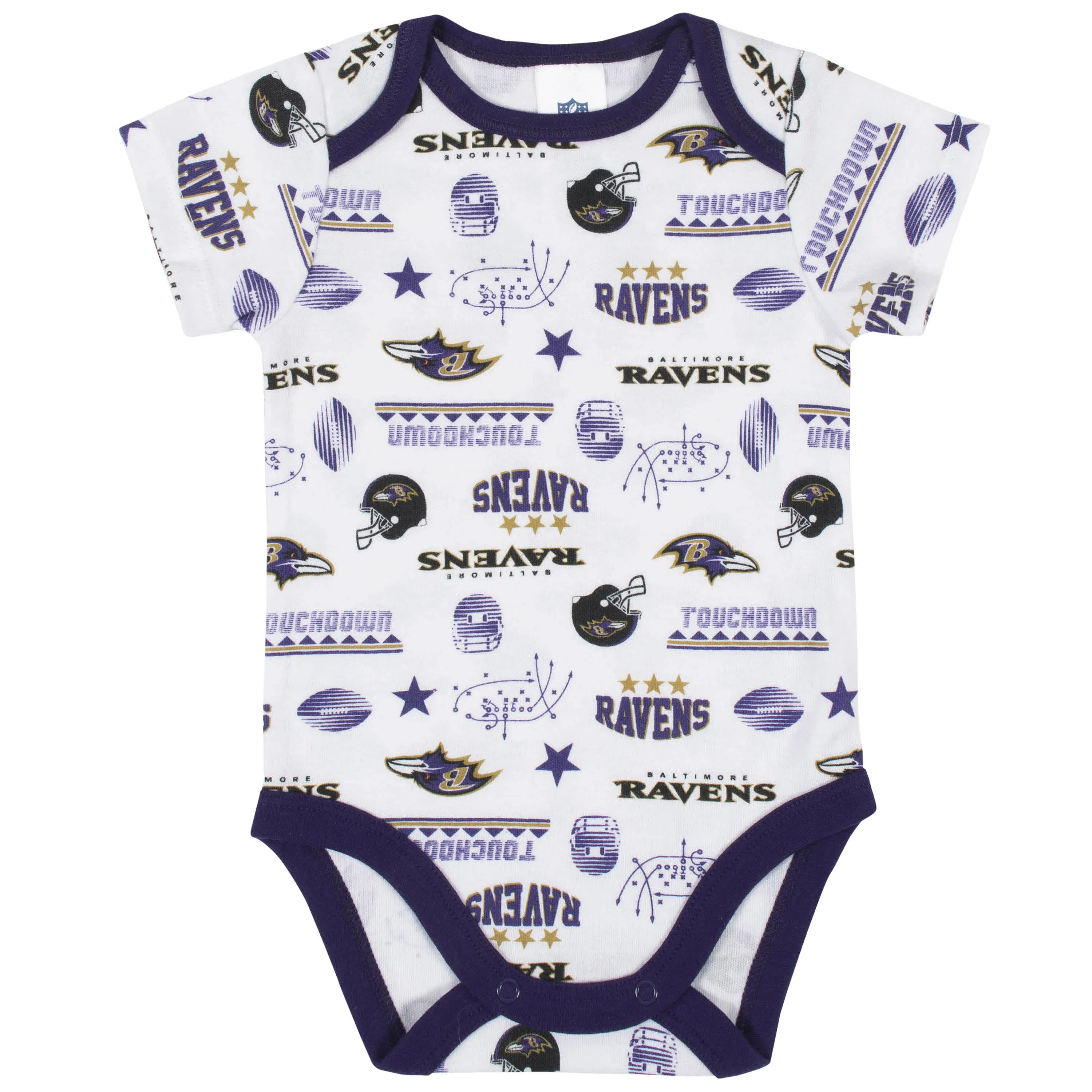 Ravens Baby Boys 3-Piece Bodysuit, Bib, and Cap Set