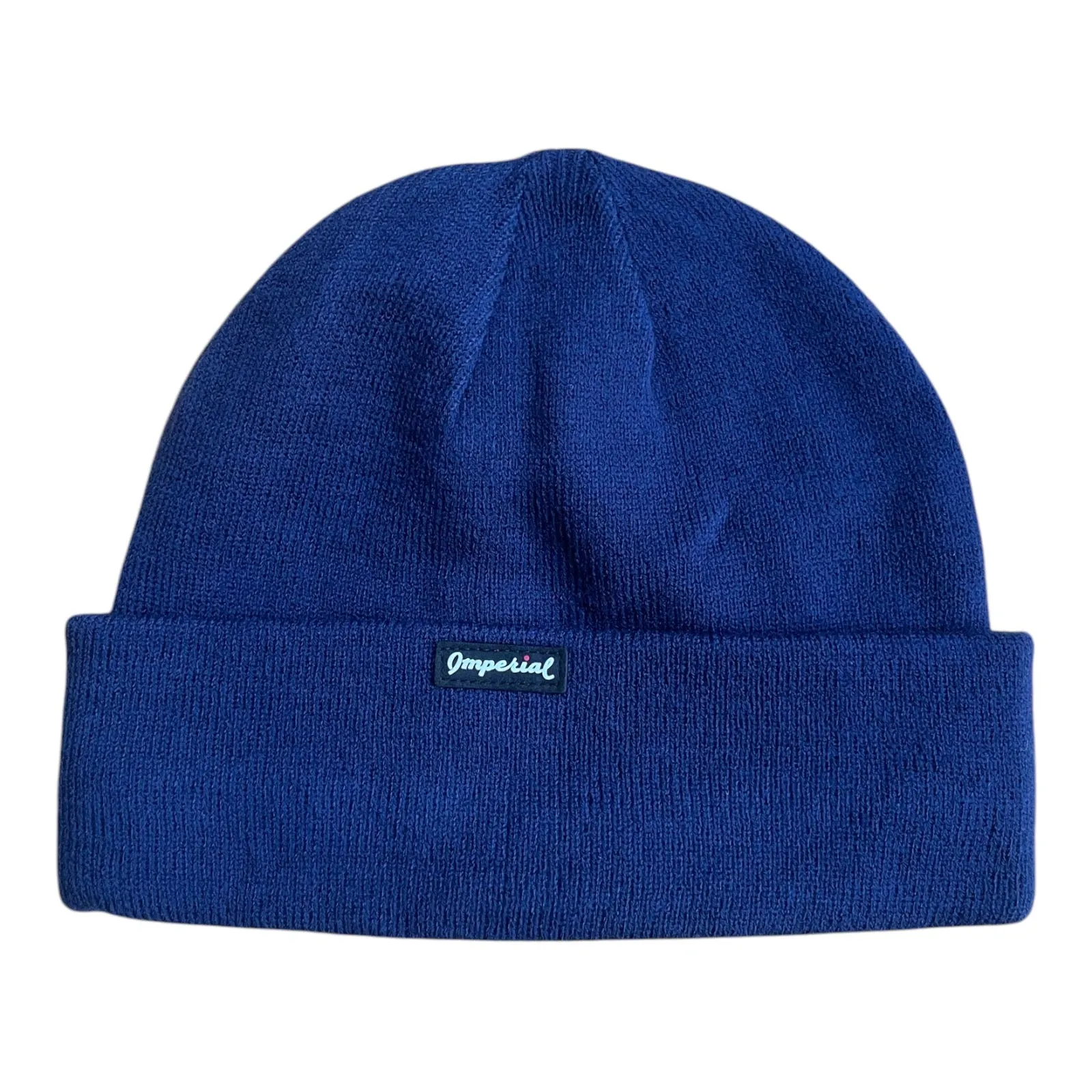 Relief Oval Embroidery Beanie Navy