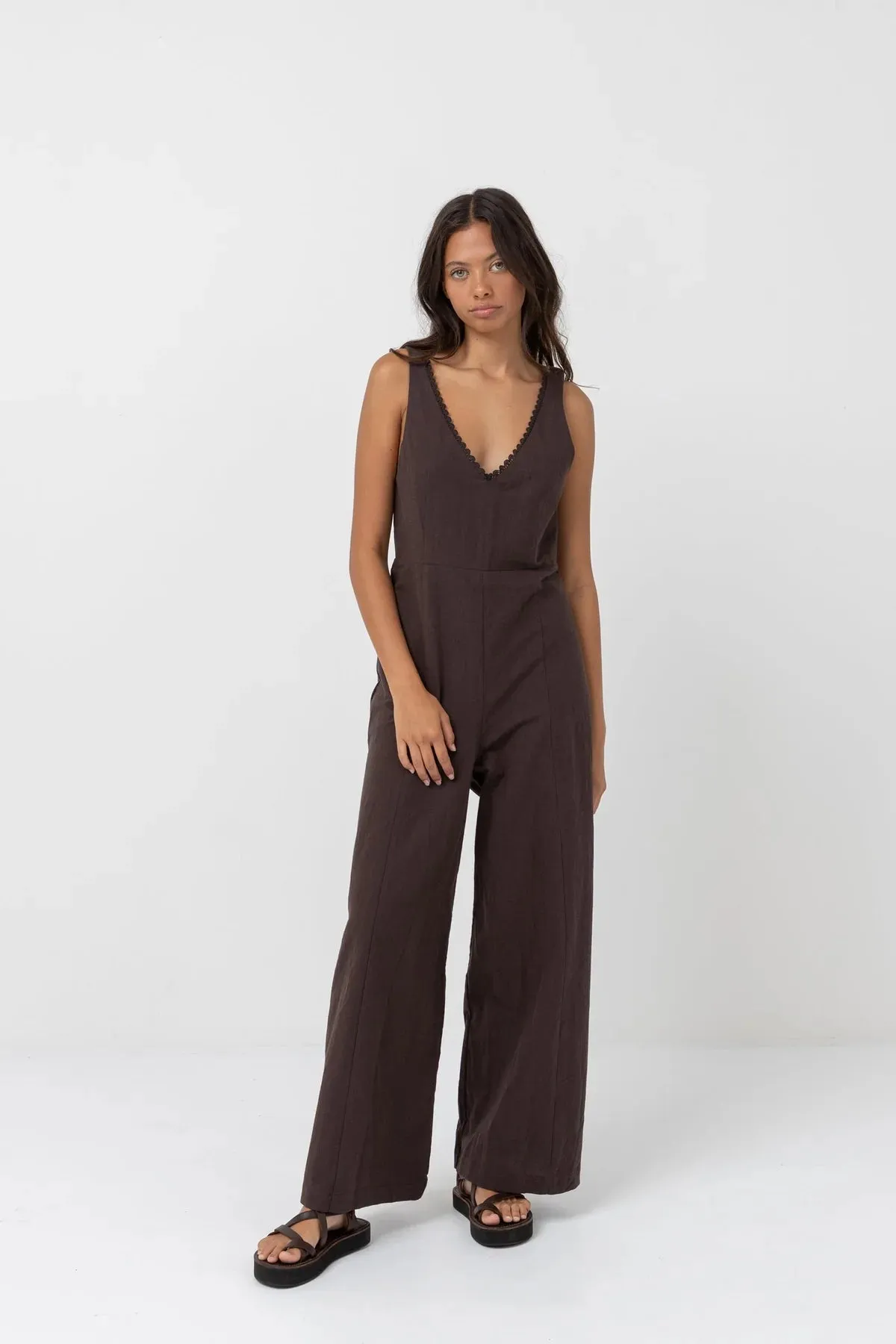 Rhythm Womens Dawn Wide Leg Jumpsuit