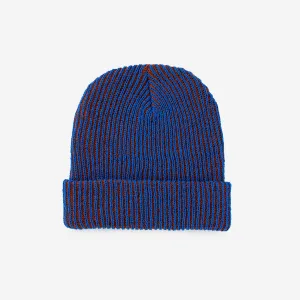 Rib Knit Beanie - Cobalt Rust