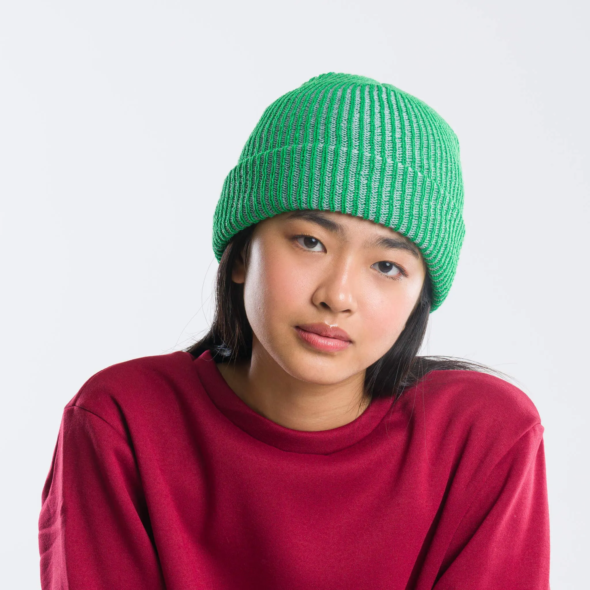 Rib Knit Beanie - Cobalt Rust