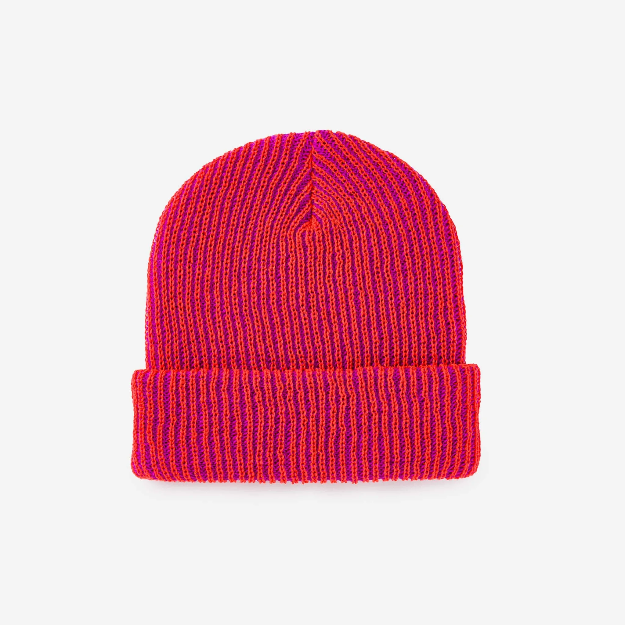 Rib Knit Beanie - Cobalt Rust