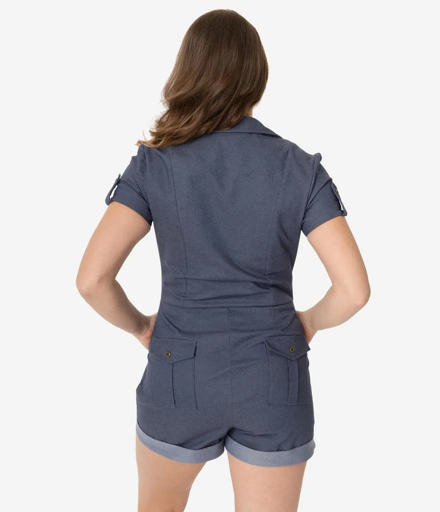 Rivetingly Retro Jean Romper