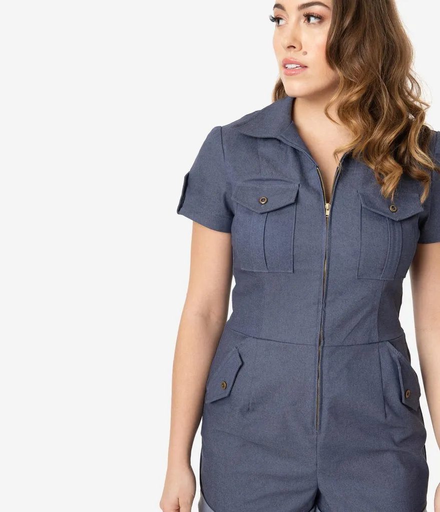 Rivetingly Retro Jean Romper