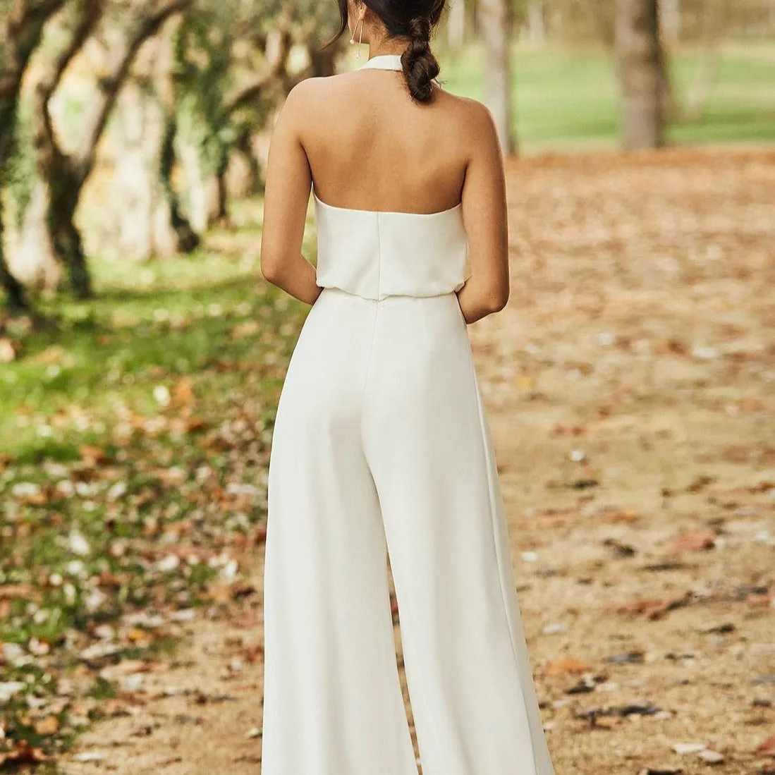 Rustic Halter Wedding Jumpsuit