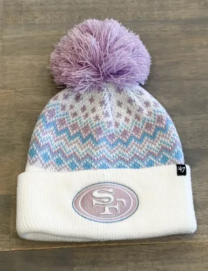 SF 49ers Elsa Cuff Knit Beanie, White