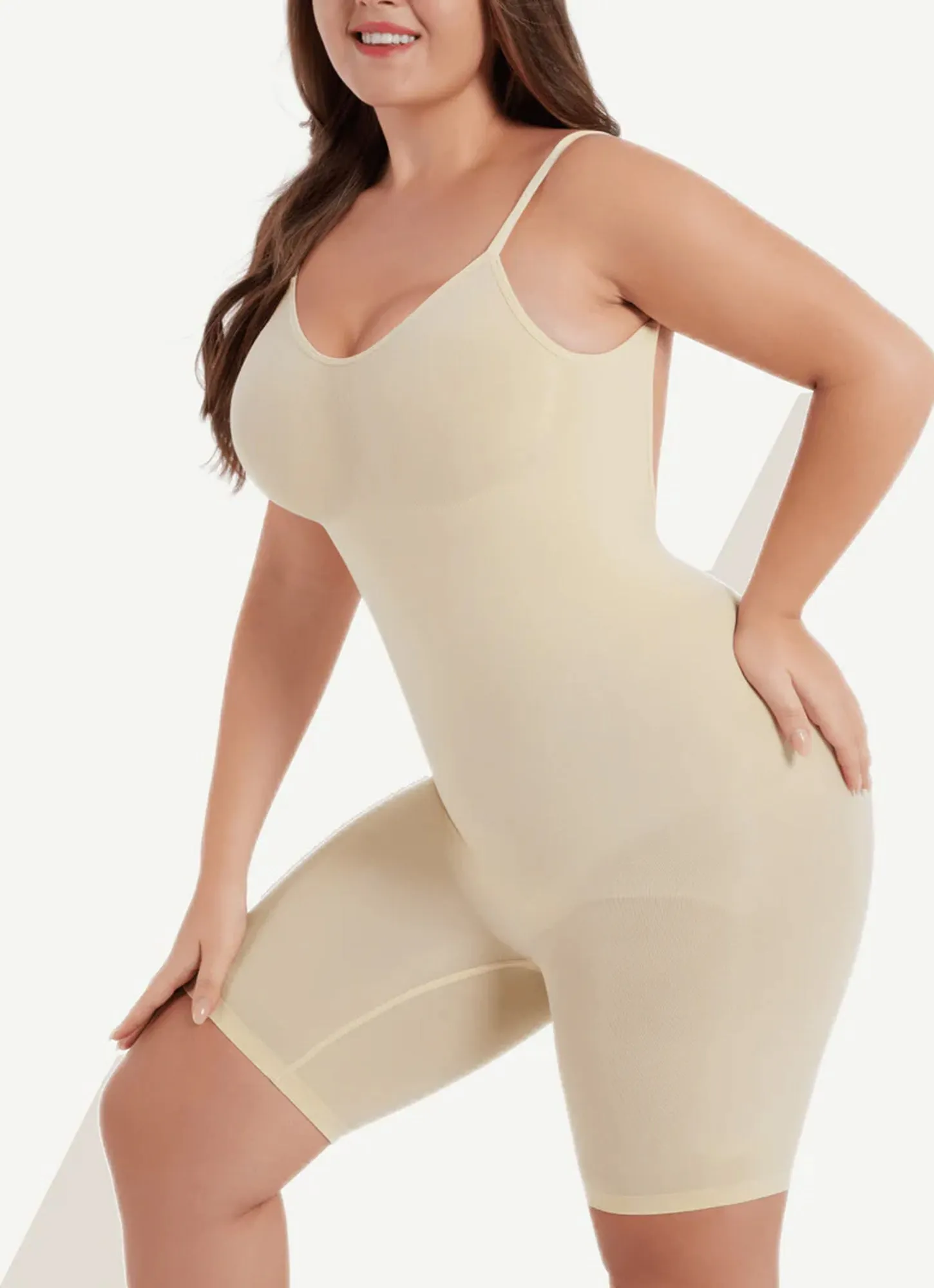 Shapewear for Women - Tummy Control Butt Lifter Open Back Mid Thigh Seamless Full Body Shaper