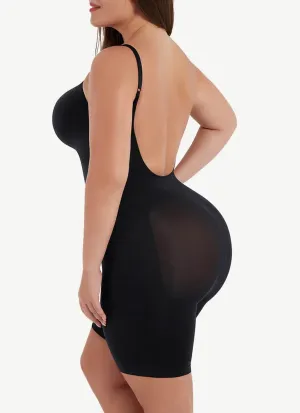 Shapewear for Women - Tummy Control Butt Lifter Open Back Mid Thigh Seamless Full Body Shaper