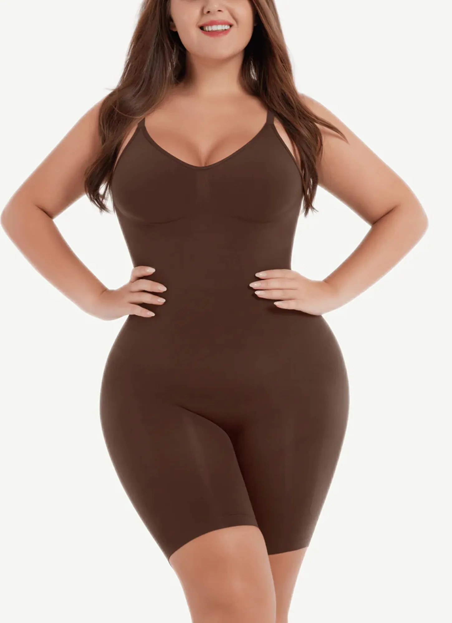 Shapewear for Women - Tummy Control Butt Lifter Open Back Mid Thigh Seamless Full Body Shaper