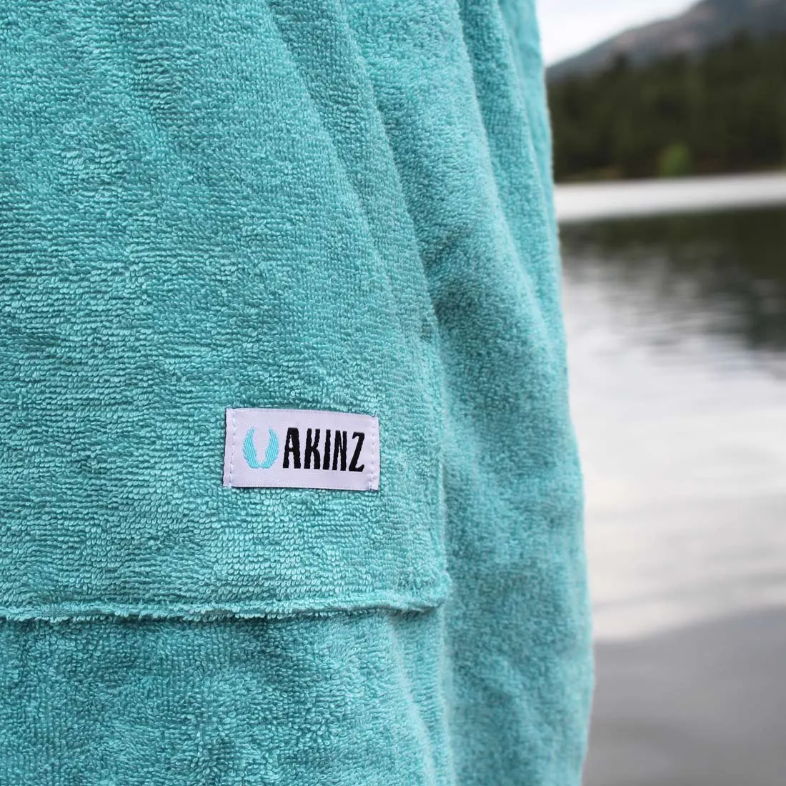 Shoreline Hooded Poncho Aqua Blue