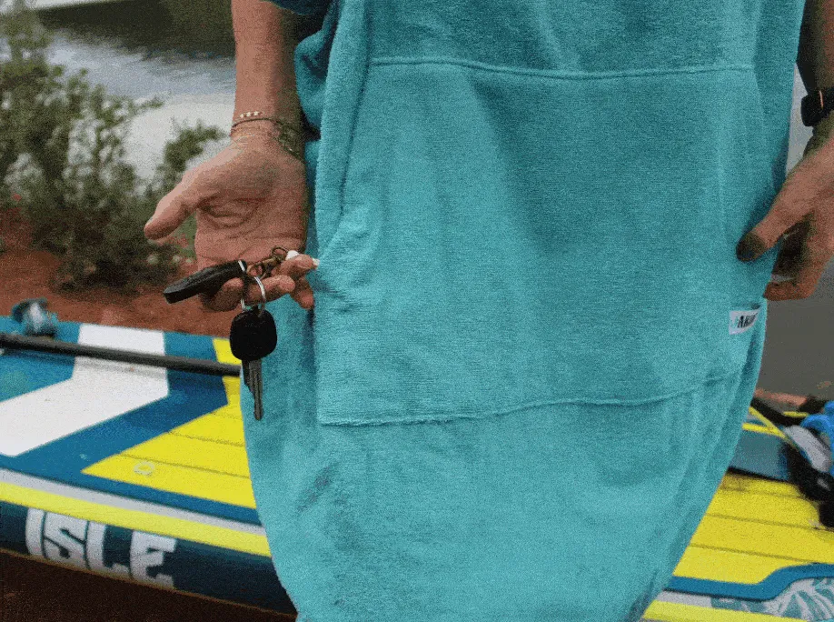 Shoreline Hooded Poncho Aqua Blue