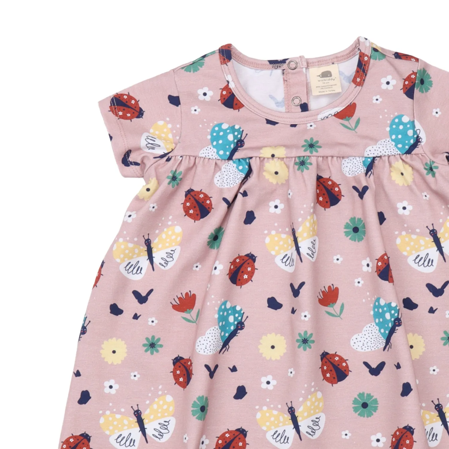 Short sleeve dress- ladybugs & butterflies