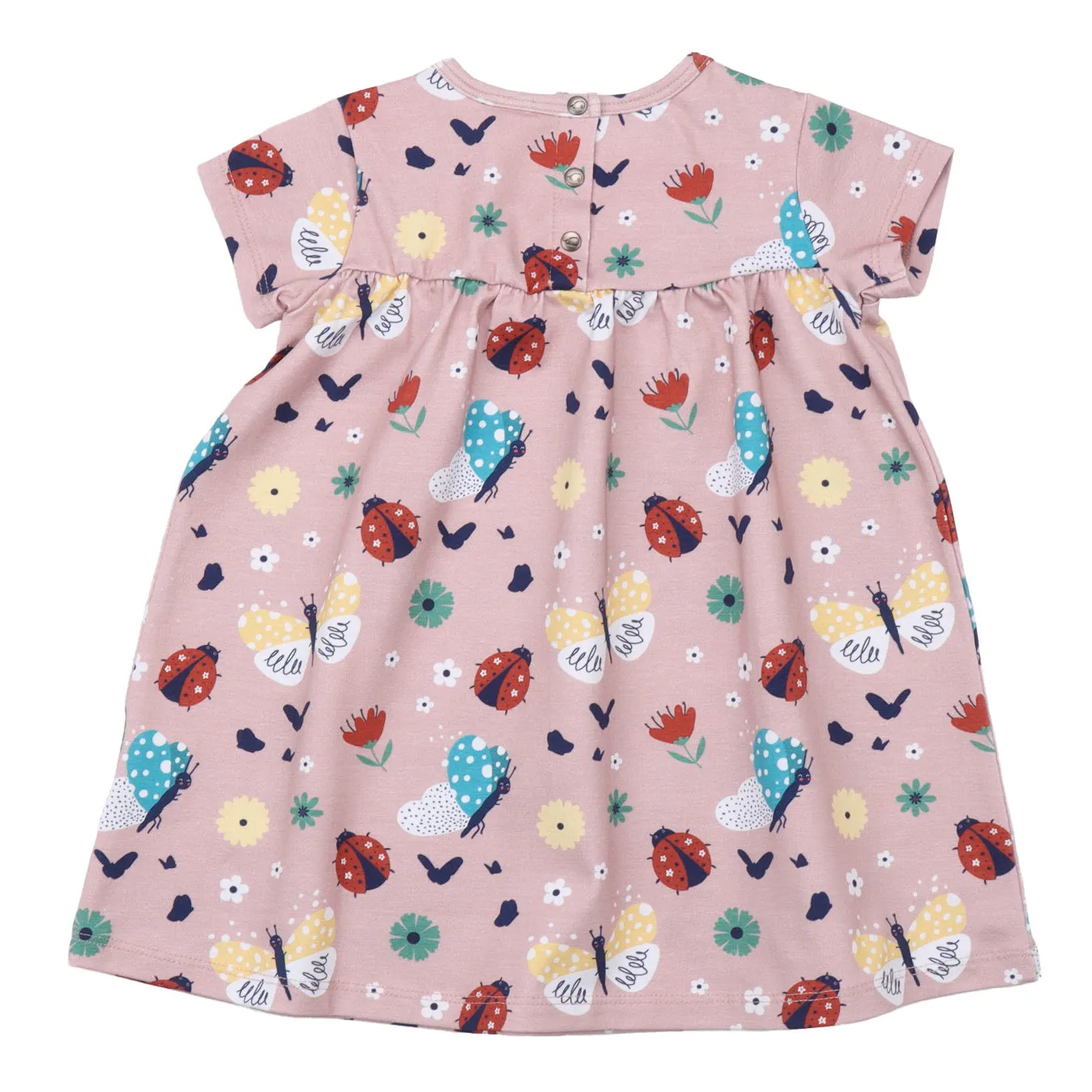 Short sleeve dress- ladybugs & butterflies