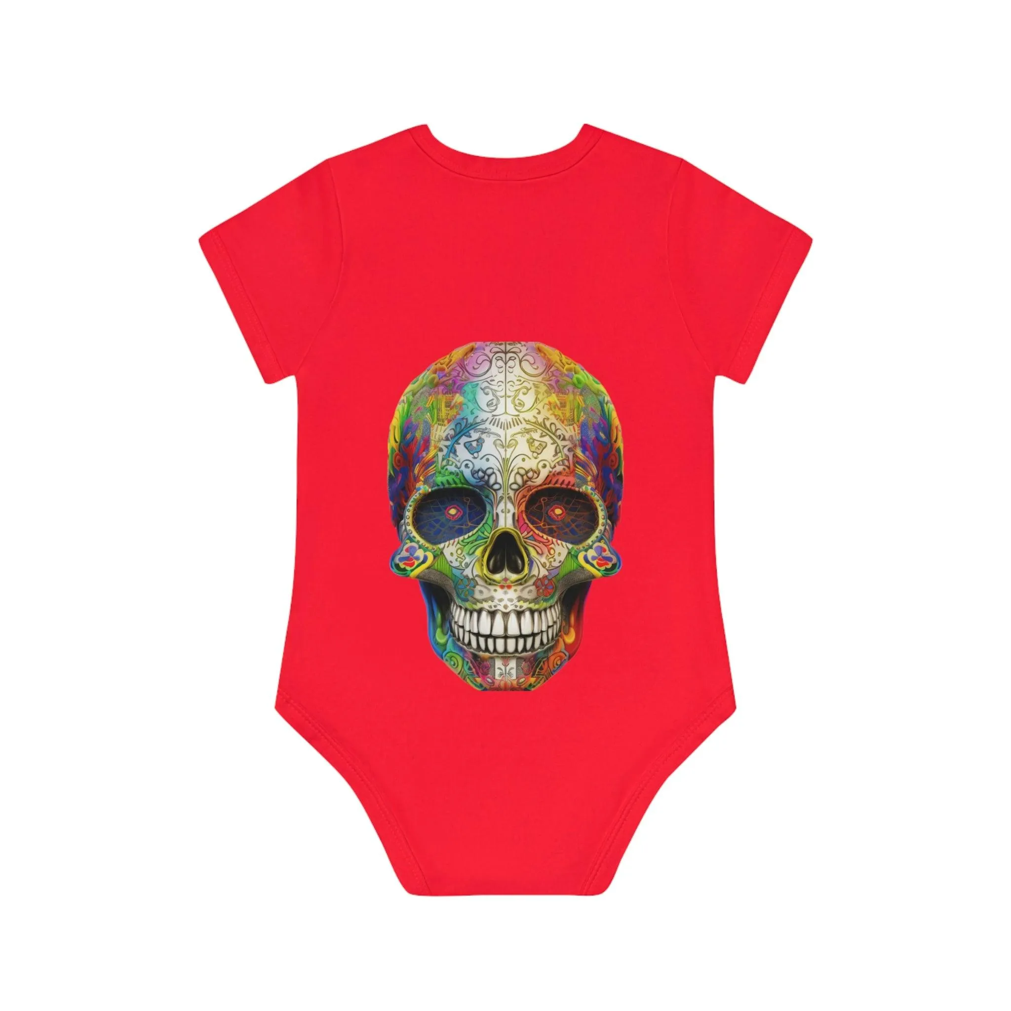 ,,SKULL HEAD" Baby Organic Short Sleeve Bodysuit