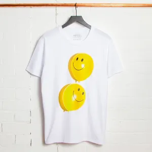 Smiley Balloon Front Print - Tshirt - White