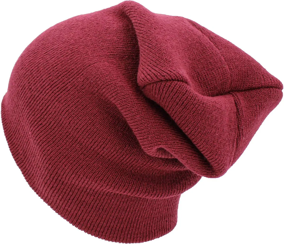 Solid Long Beanie - Made In USA: BUR