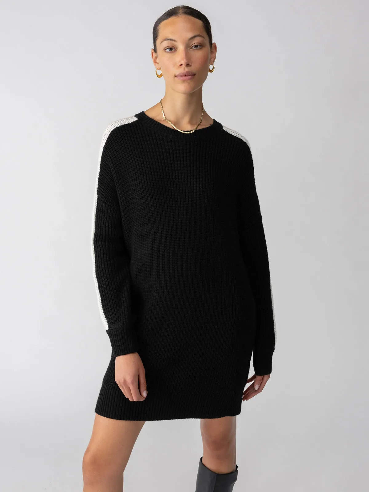 Speedway Sweater Dress Black Milk Toasted Almond