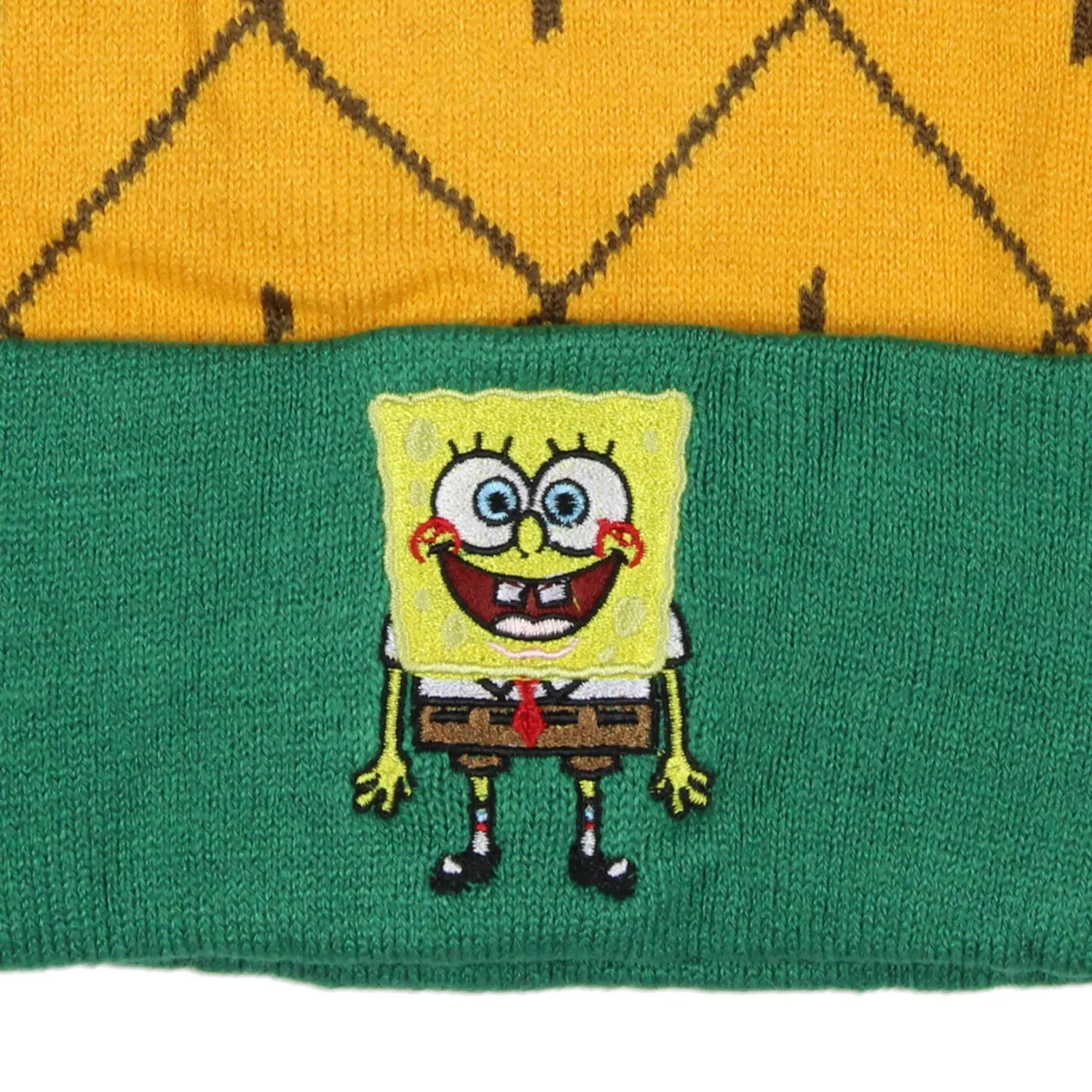 SpongeBob SquarePants Embroidered Character Pineapple Cuff Pom Beanie Hat