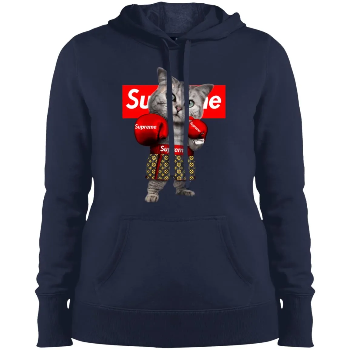 Supreme Boxing Cat Best Funny T-shirt Women Hooded Sweatshirt