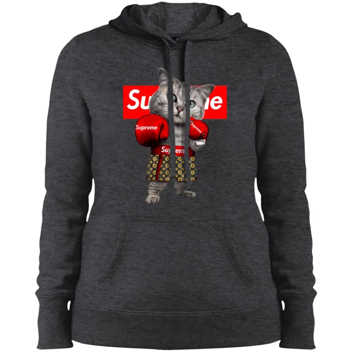 Supreme Boxing Cat Best Funny T-shirt Women Hooded Sweatshirt