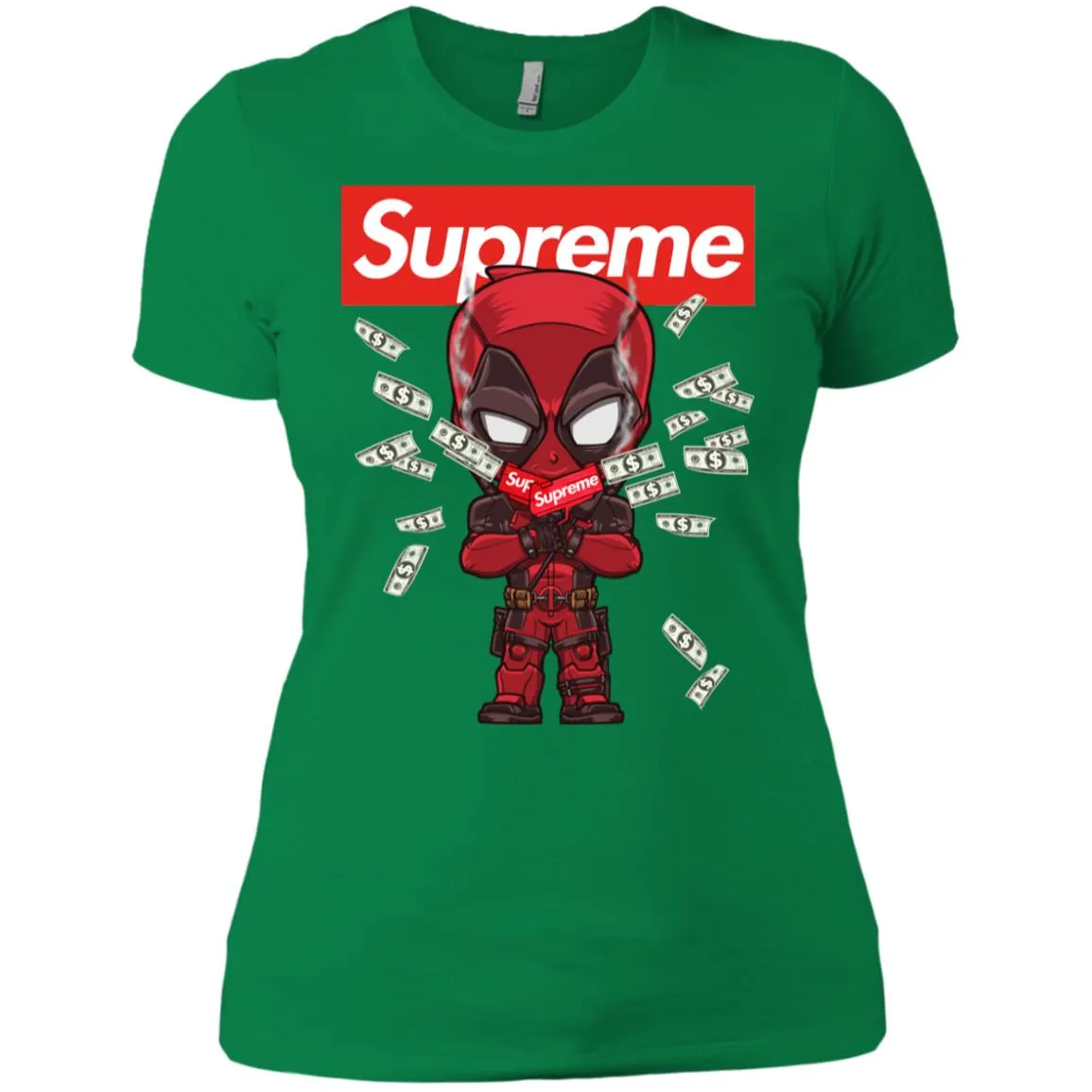 Supreme Deadpool Funny T-shirt Women Cotton T-Shirt