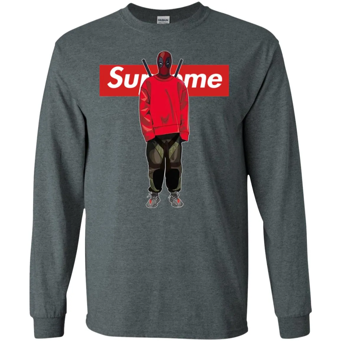 Supreme Deadpool Hiphop T-shirt Men Long Sleeve Shirt