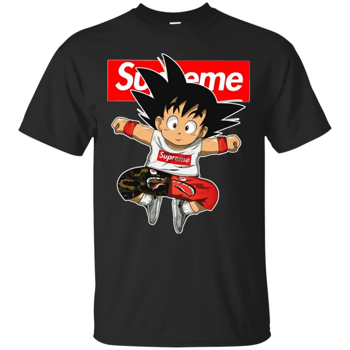 Supreme Dragon Ball Goku T-shirt Men Cotton T-Shirt