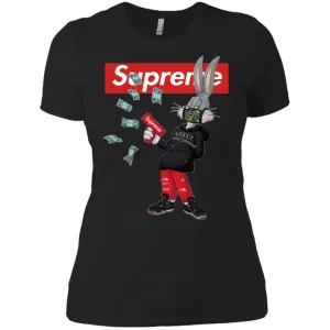 Supreme Rabbit Gucci Gang T-shirt Women Cotton T-Shirt