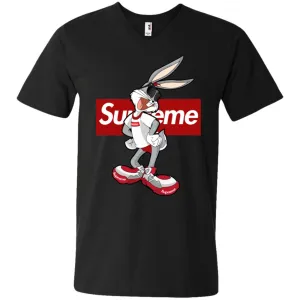 Supreme Rabbit T Shirt Men V-Neck T-Shirt