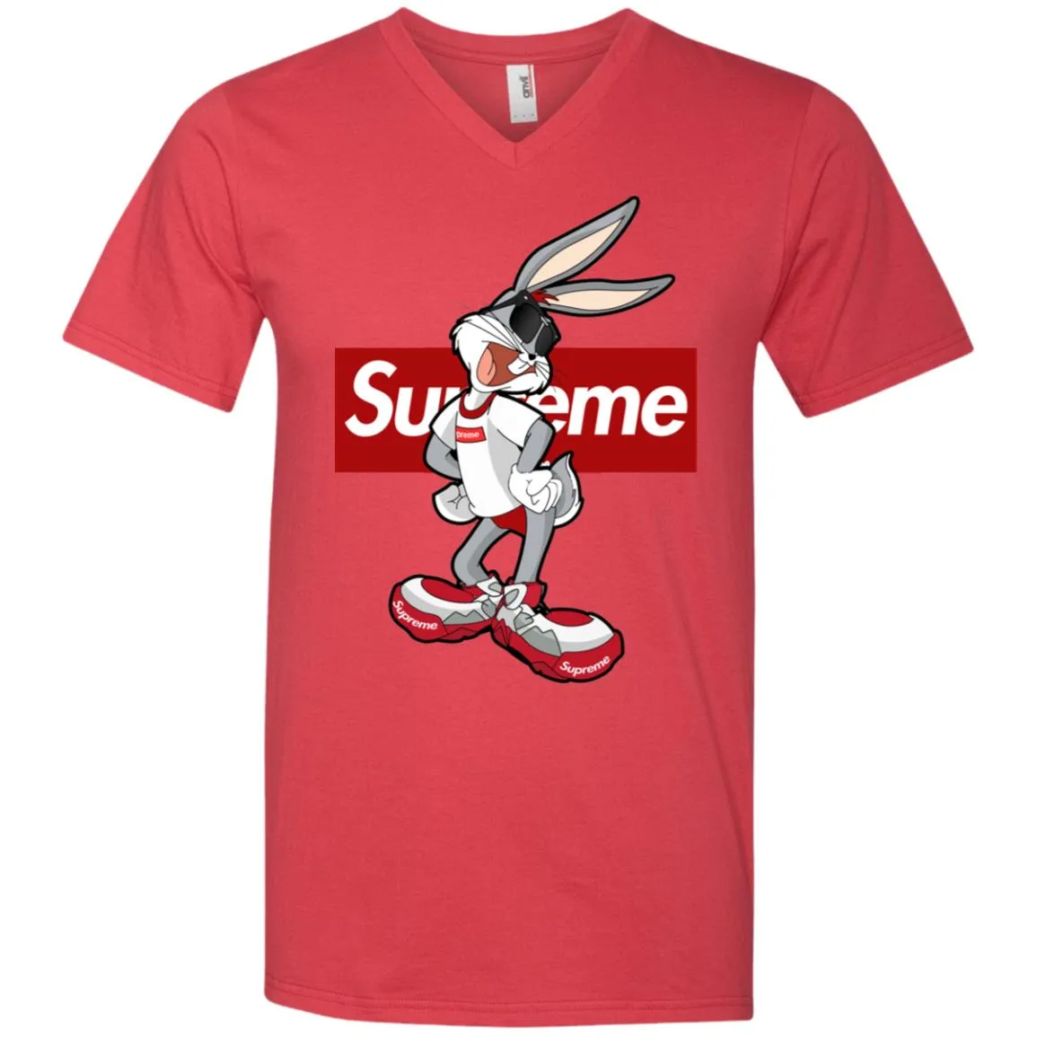 Supreme Rabbit T Shirt Men V-Neck T-Shirt