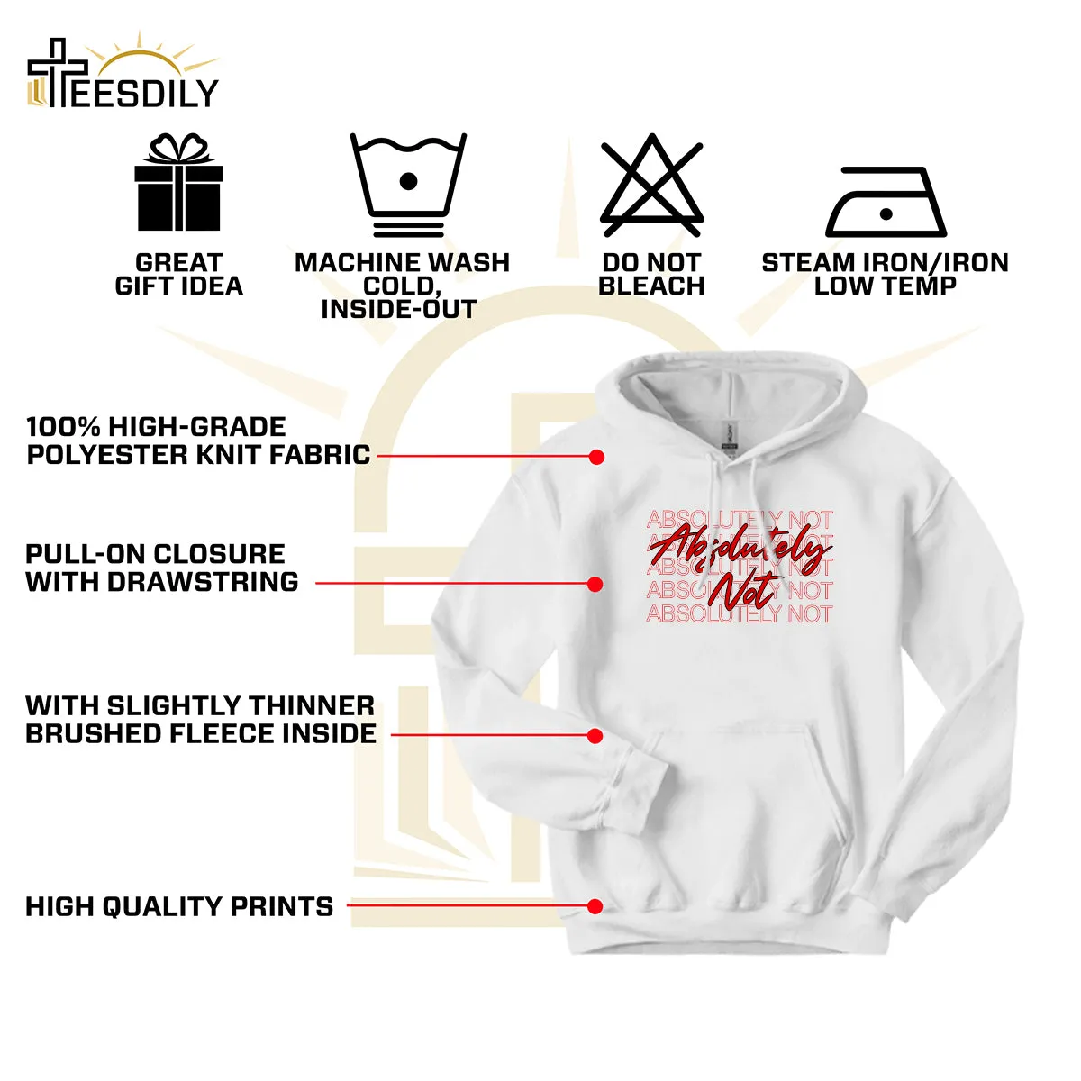 Teesdily | Absolutely Not Shirt, Absolutely Not T-shirt, Absolutely Not Sweatshirt Hoodie Mug, Men Women Shirt, Funny Shirt Mom Life, Birthday Gift