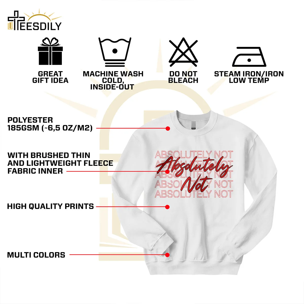 Teesdily | Absolutely Not Shirt, Absolutely Not T-shirt, Absolutely Not Sweatshirt Hoodie Mug, Men Women Shirt, Funny Shirt Mom Life, Birthday Gift