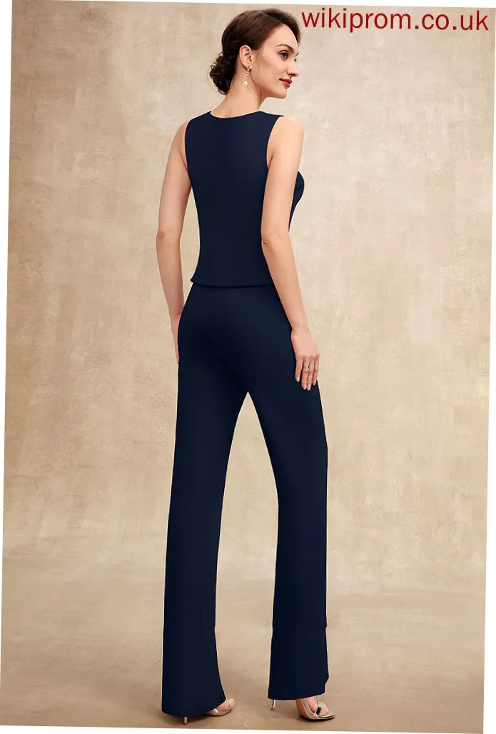 the Jaidyn Floor-Length Dress Scoop Mother Neck Jumpsuit/Pantsuit of Mother of the Bride Dresses Jersey Bride