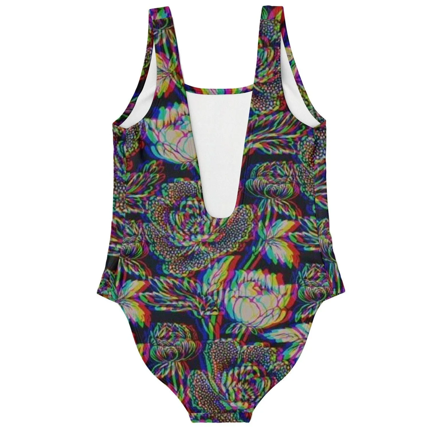 Trippy Black and White Floral Swimsuit