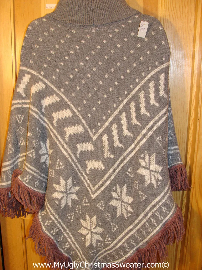 Ugly Christmas Sweater Party Hanukkah Sweater Poncho-Style Big Size (j199)