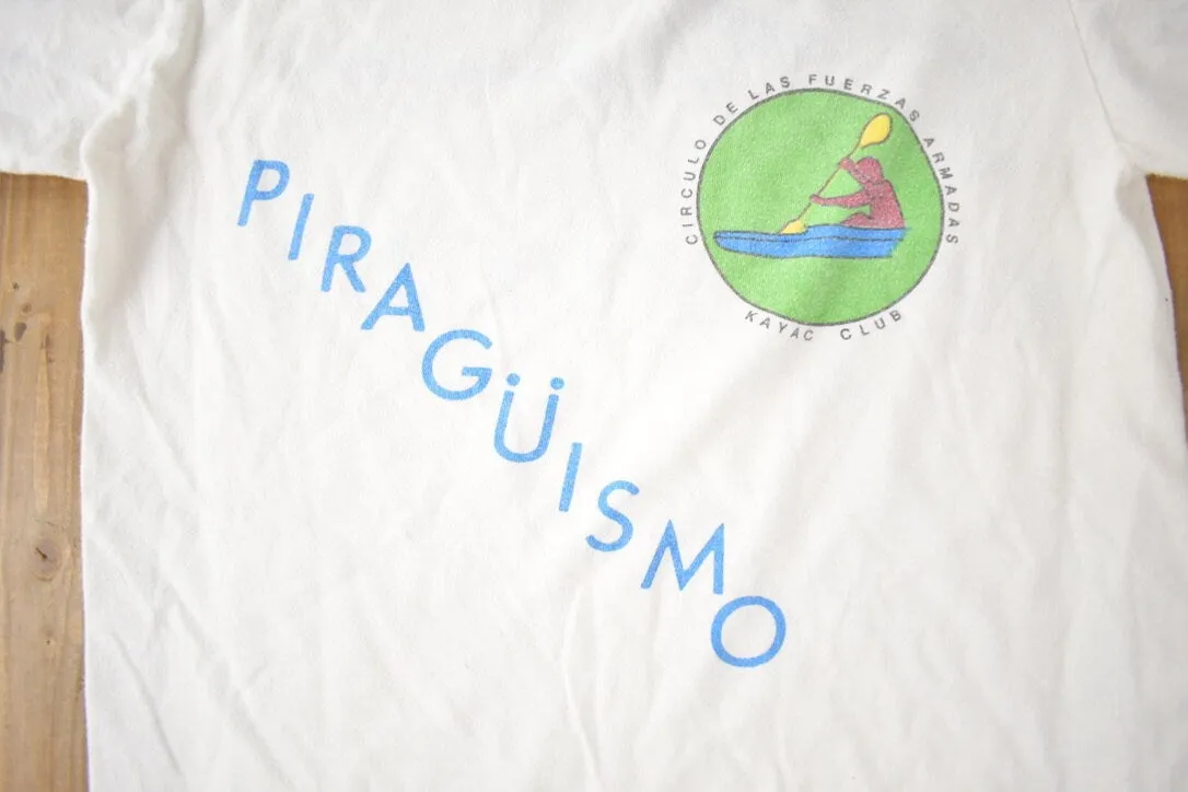 Vintage 1980s Piraguismo Venezuela Kayac Club Souvenir Travel T Shirt