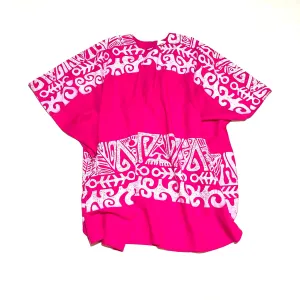 Vintage Neon Pink Cotton Poncho