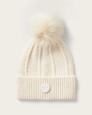 Willow Pom Beanie in Chalk