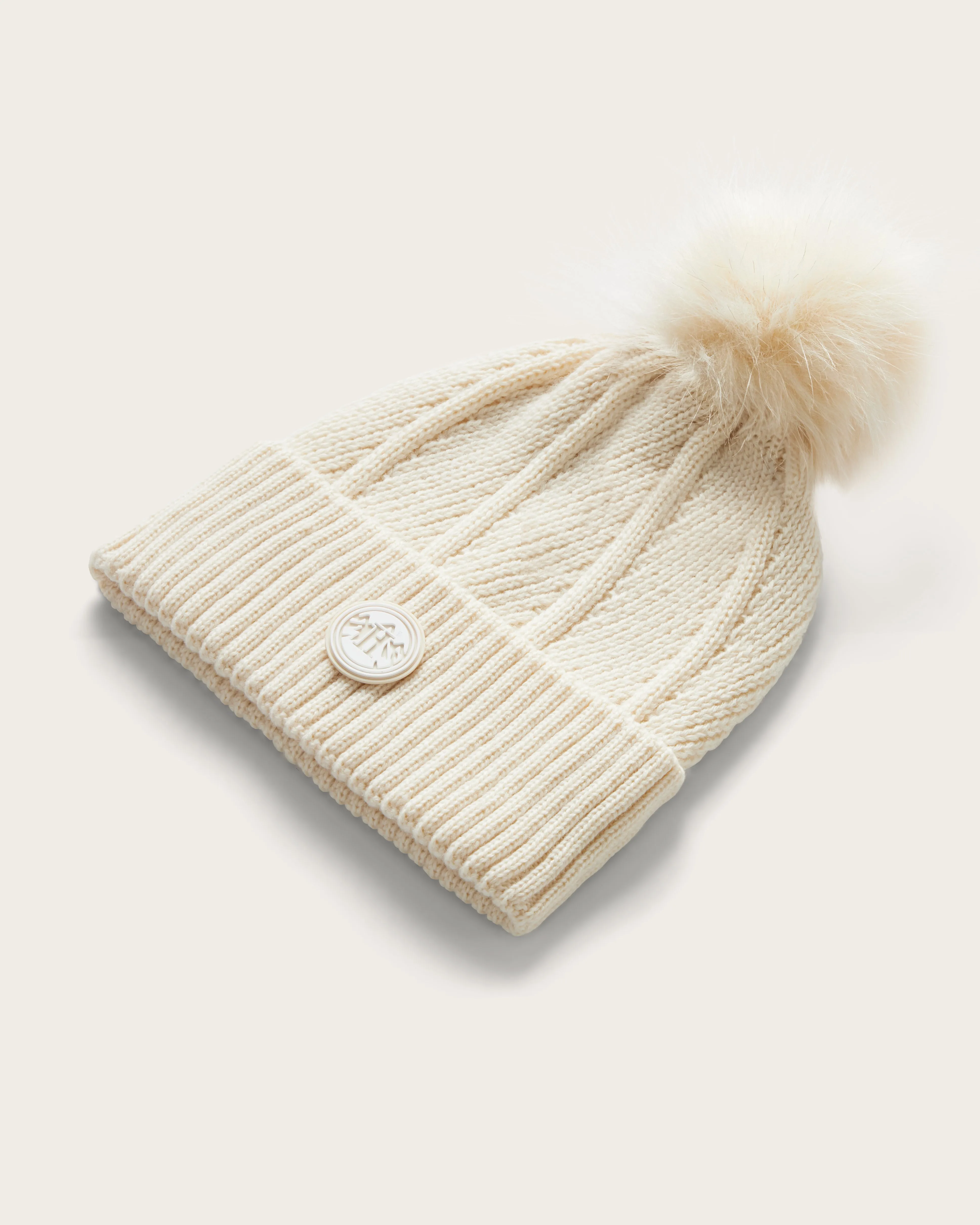 Willow Pom Beanie in Chalk